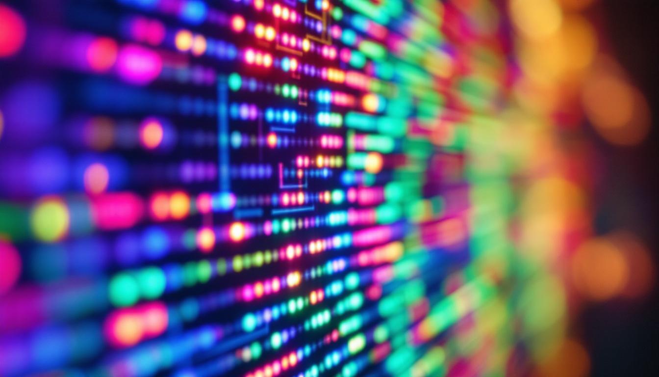A photograph of a close-up of a high-resolution led display showcasing vibrant colors and intricate details