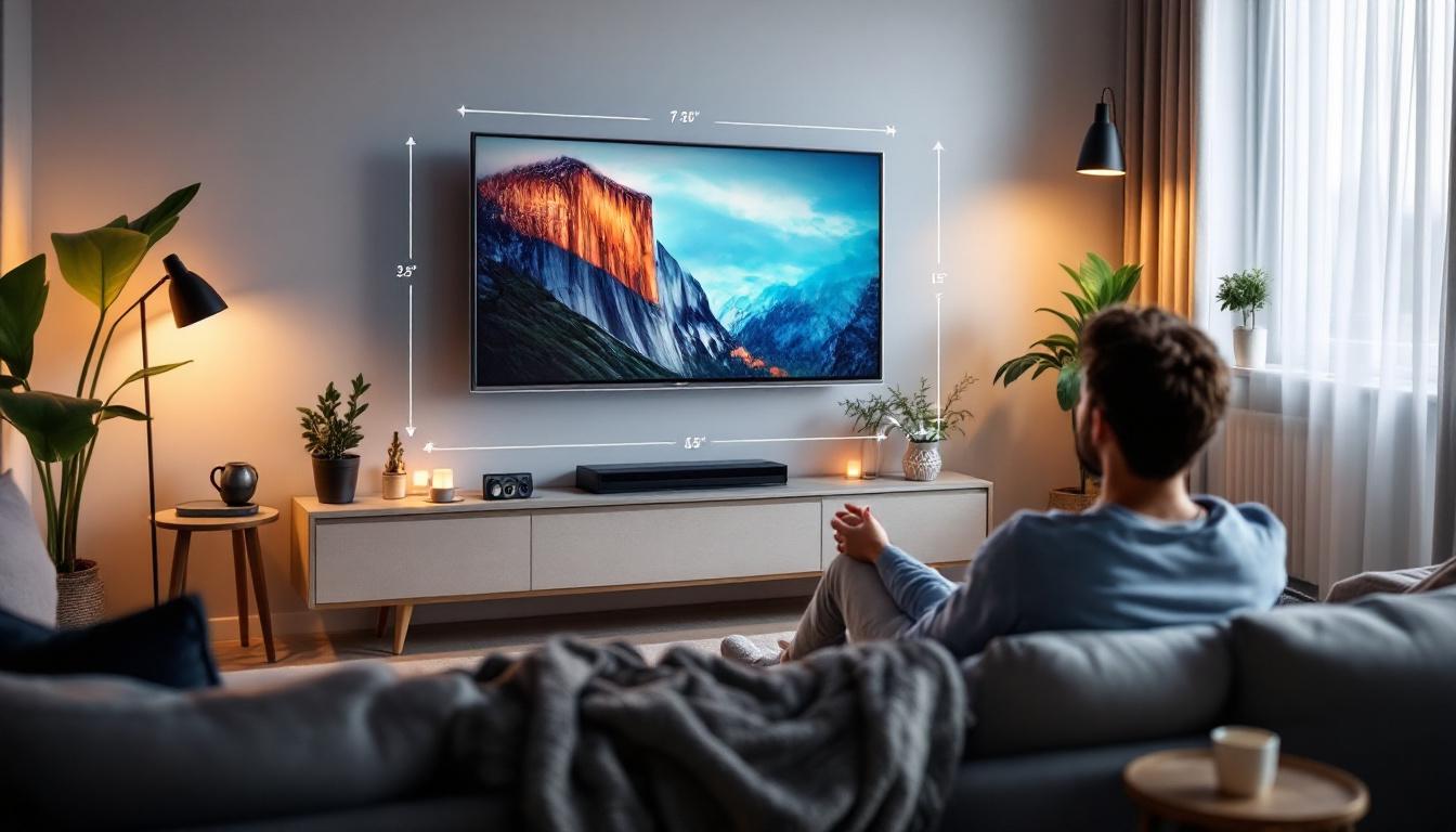 A photograph of a cozy living room setup featuring a modern led tv