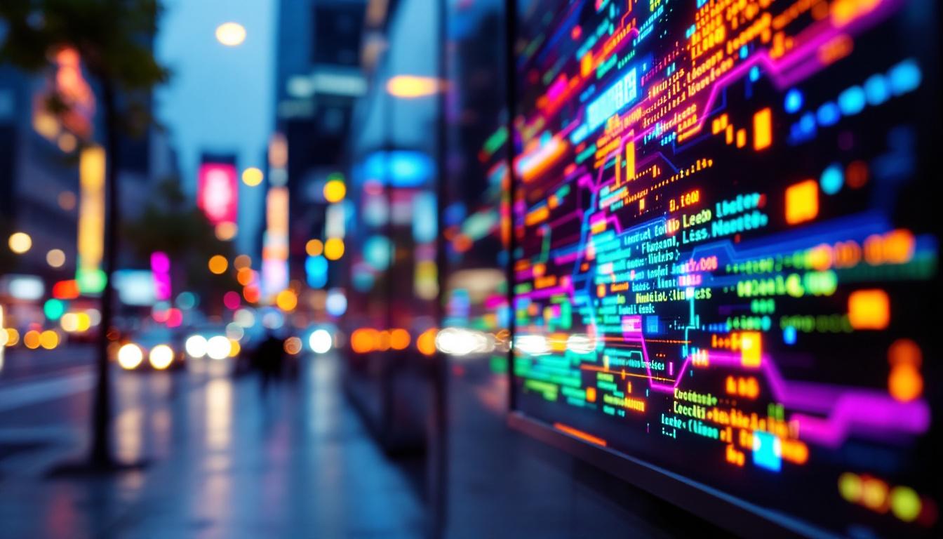 A photograph of a vibrant led display in action