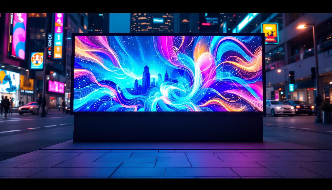 A photograph of a vibrant led outdoor display in action