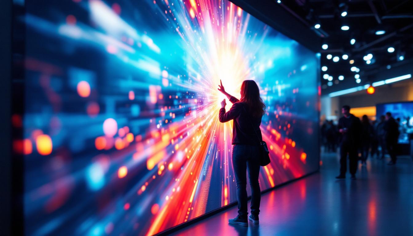 A photograph of a vibrant led display in action