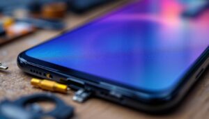 A photograph of a close-up of the pixel 7's led display