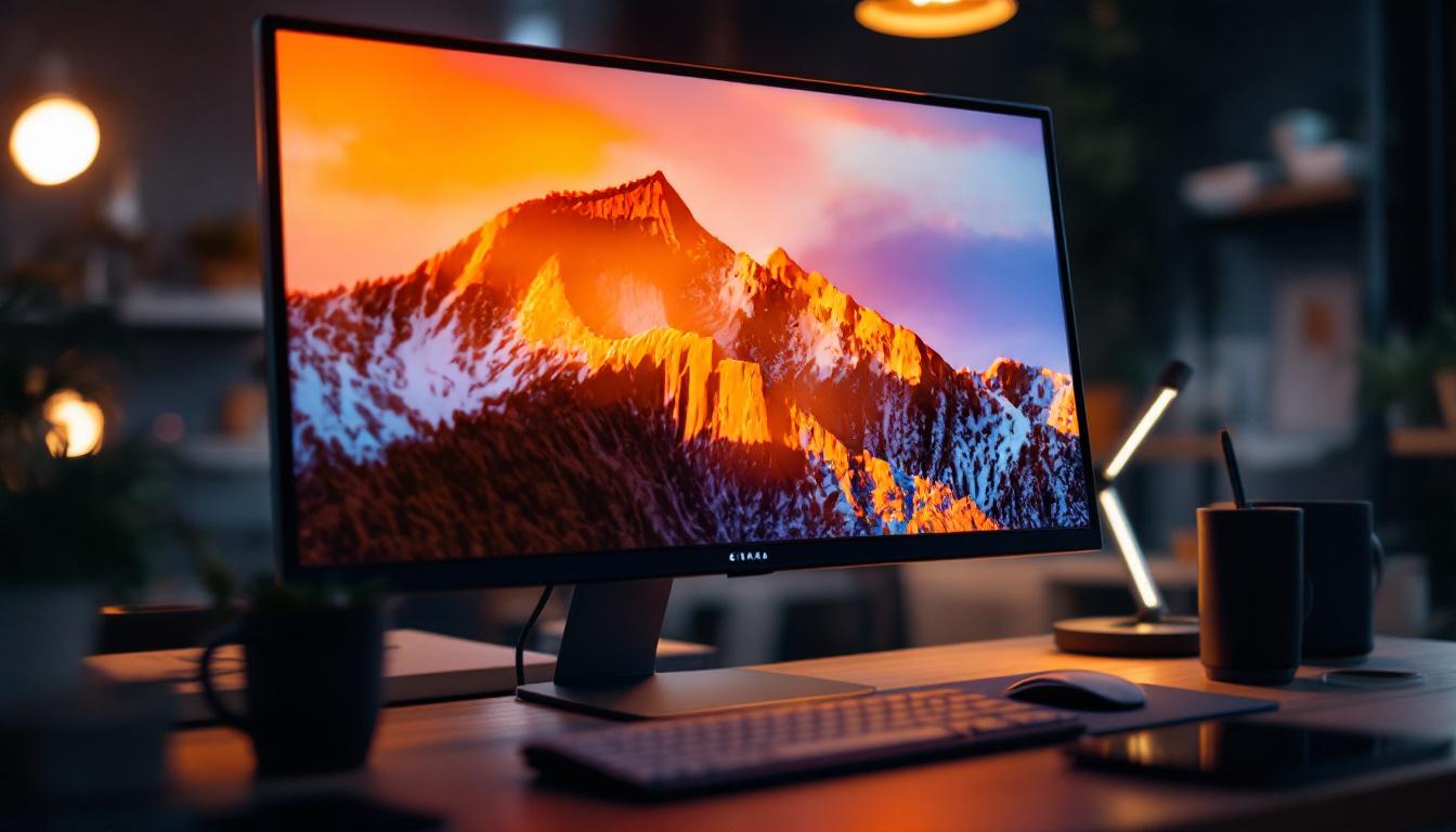 A photograph of capture a photograph of a modern monitor with a clear view of its bezel