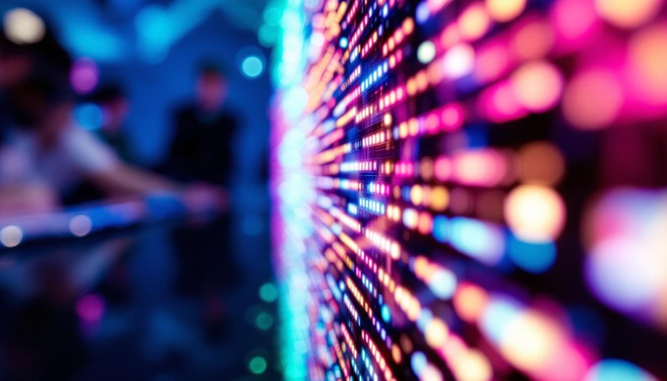 A photograph of a close-up of the ultra 85 led display in action