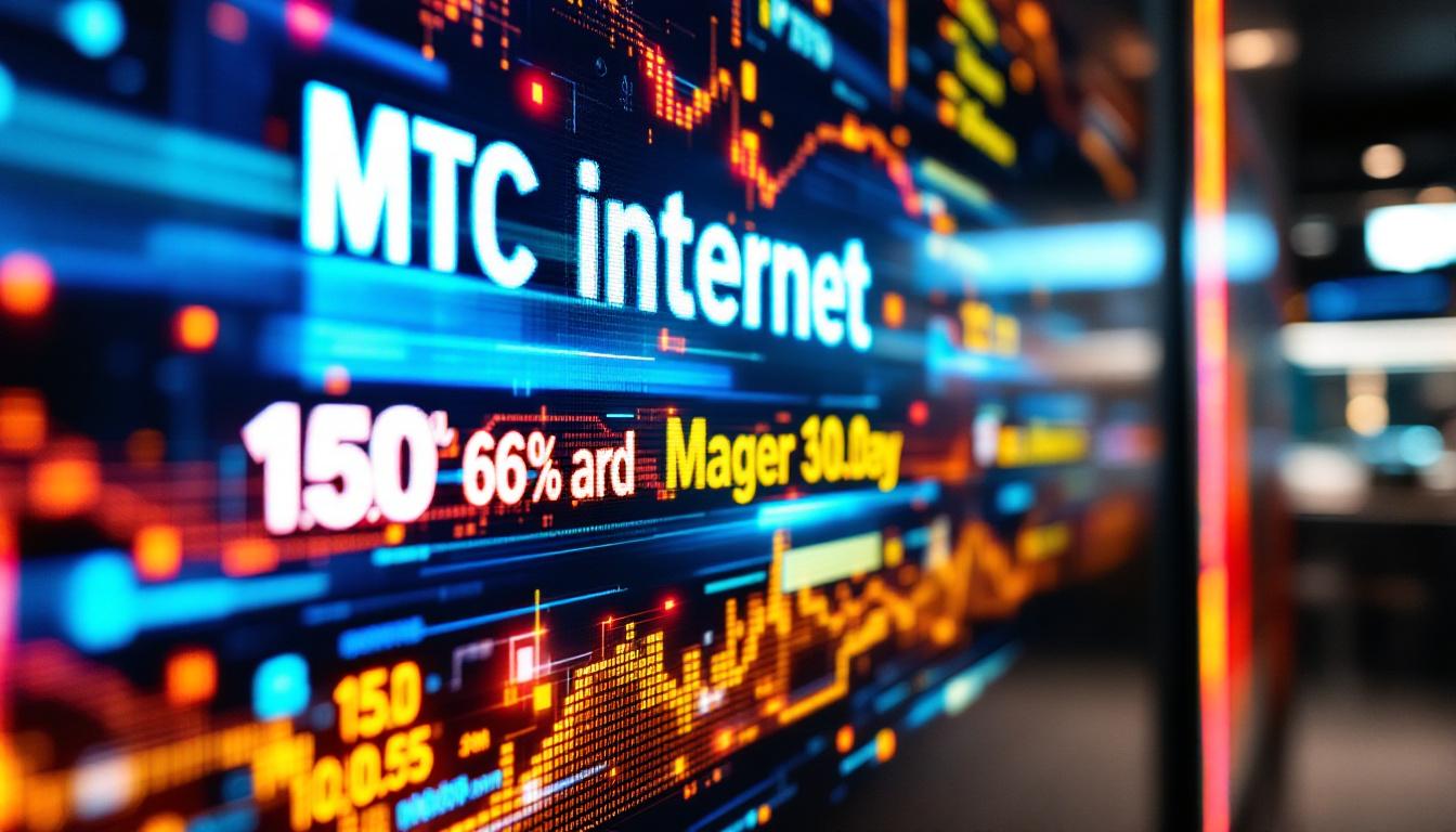 A photograph of capture a photograph of a close-up view of a modern led display showcasing mtc internet plans