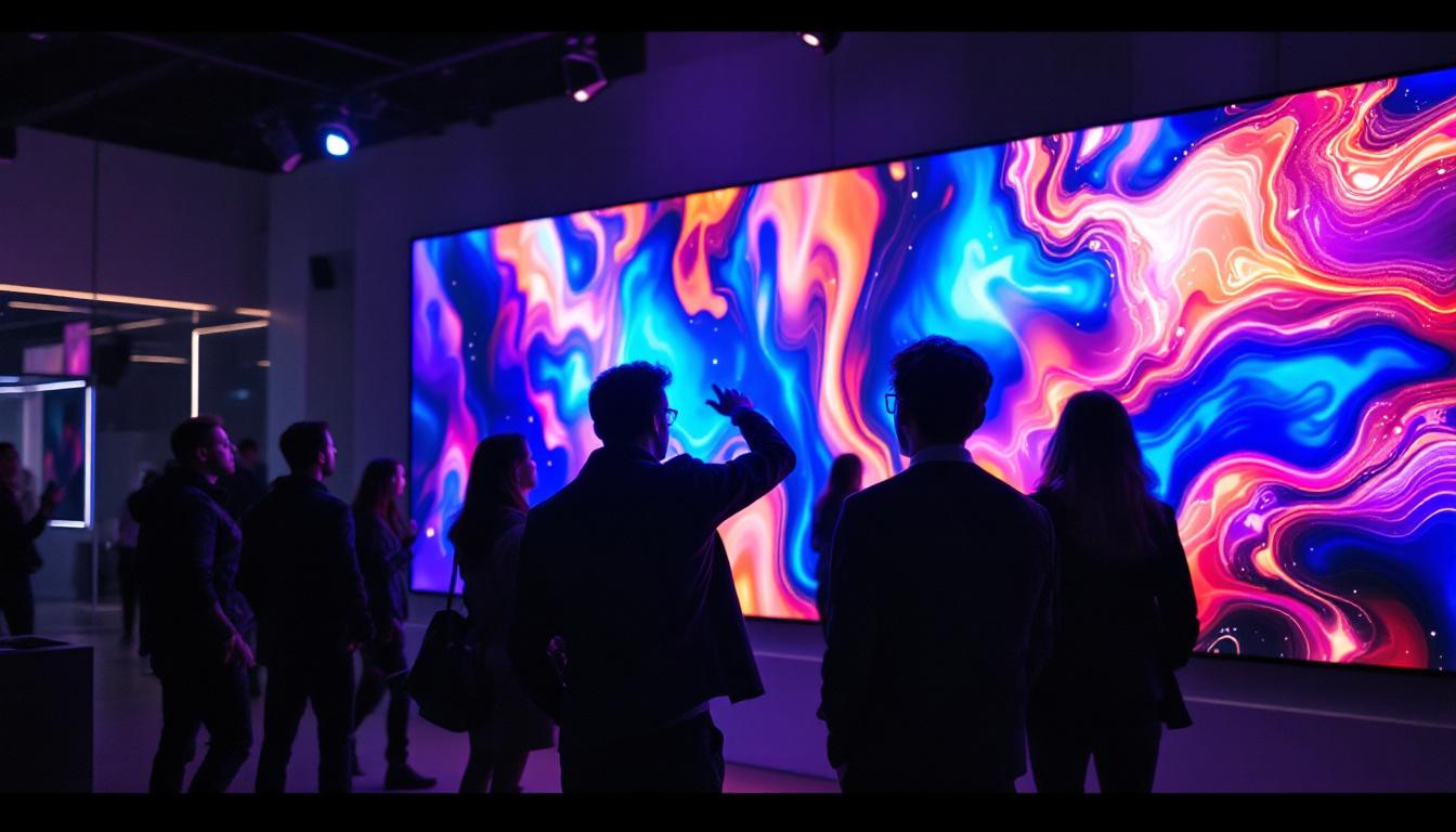 A photograph of a vibrant microled video wall in a dynamic setting