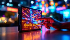 A photograph of capture a photograph of a small led display screen in a dynamic setting