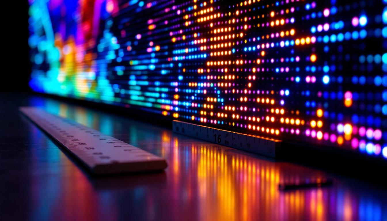 A photograph of capture a photograph of a vibrant led display showcasing a striking visual