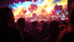 A photograph of capture a photograph of a vibrant novastar h2 led display in action during a live event