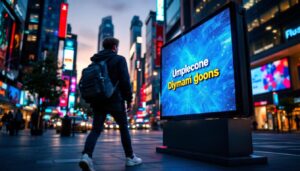 A photograph of capture a photograph of a vibrant outdoor led sign board in use