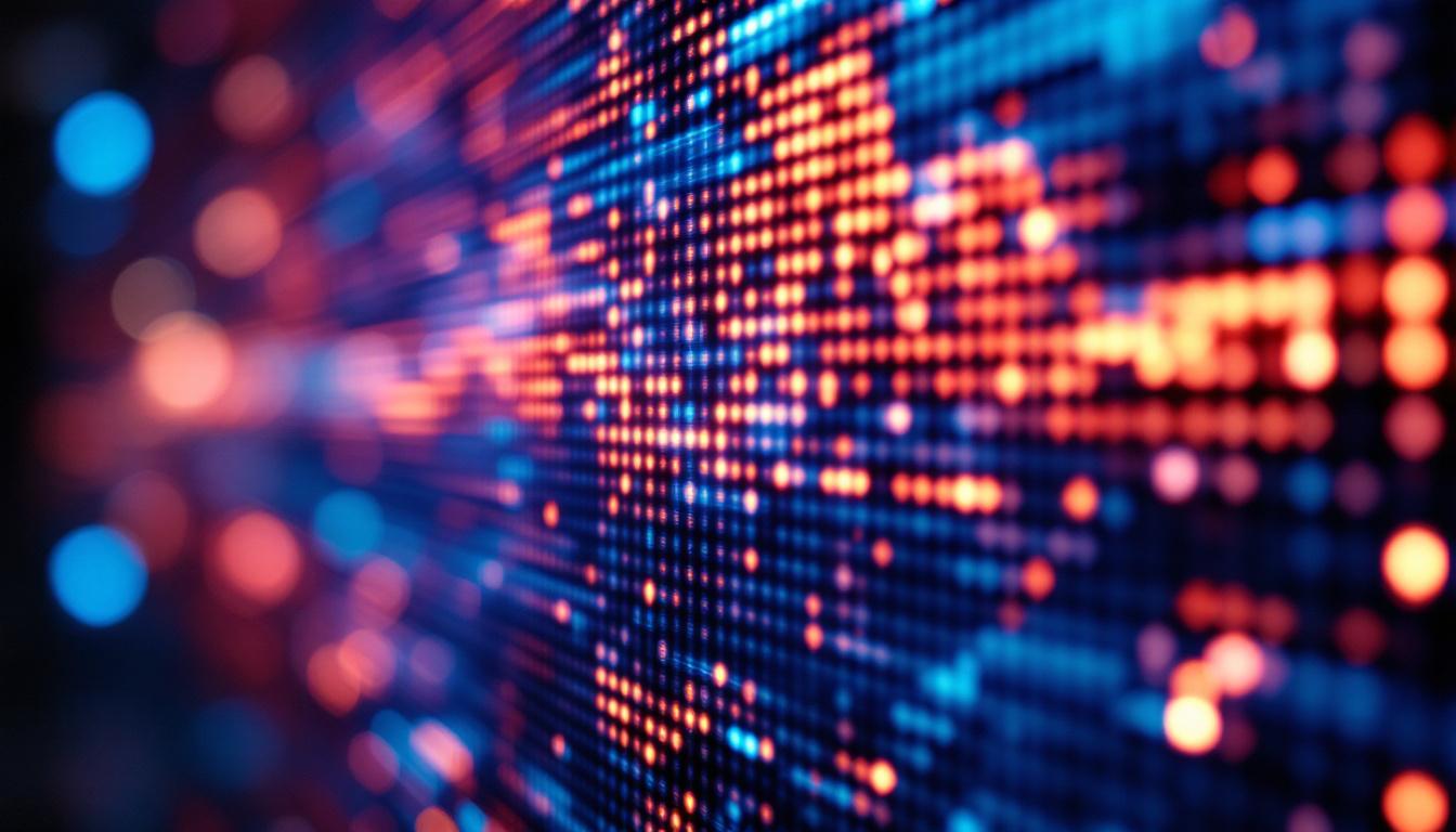 A photograph of capture a photograph of a close-up view of an led display screen