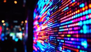 A photograph of capture a photograph of a vibrant led display in action