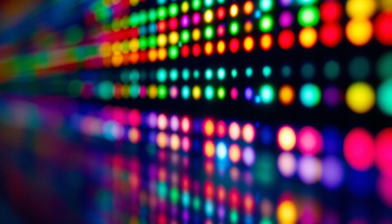 A photograph of a close-up view of an led display showcasing its pixel arrangement