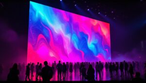 A photograph of capture a photograph of the world's biggest led screen in action