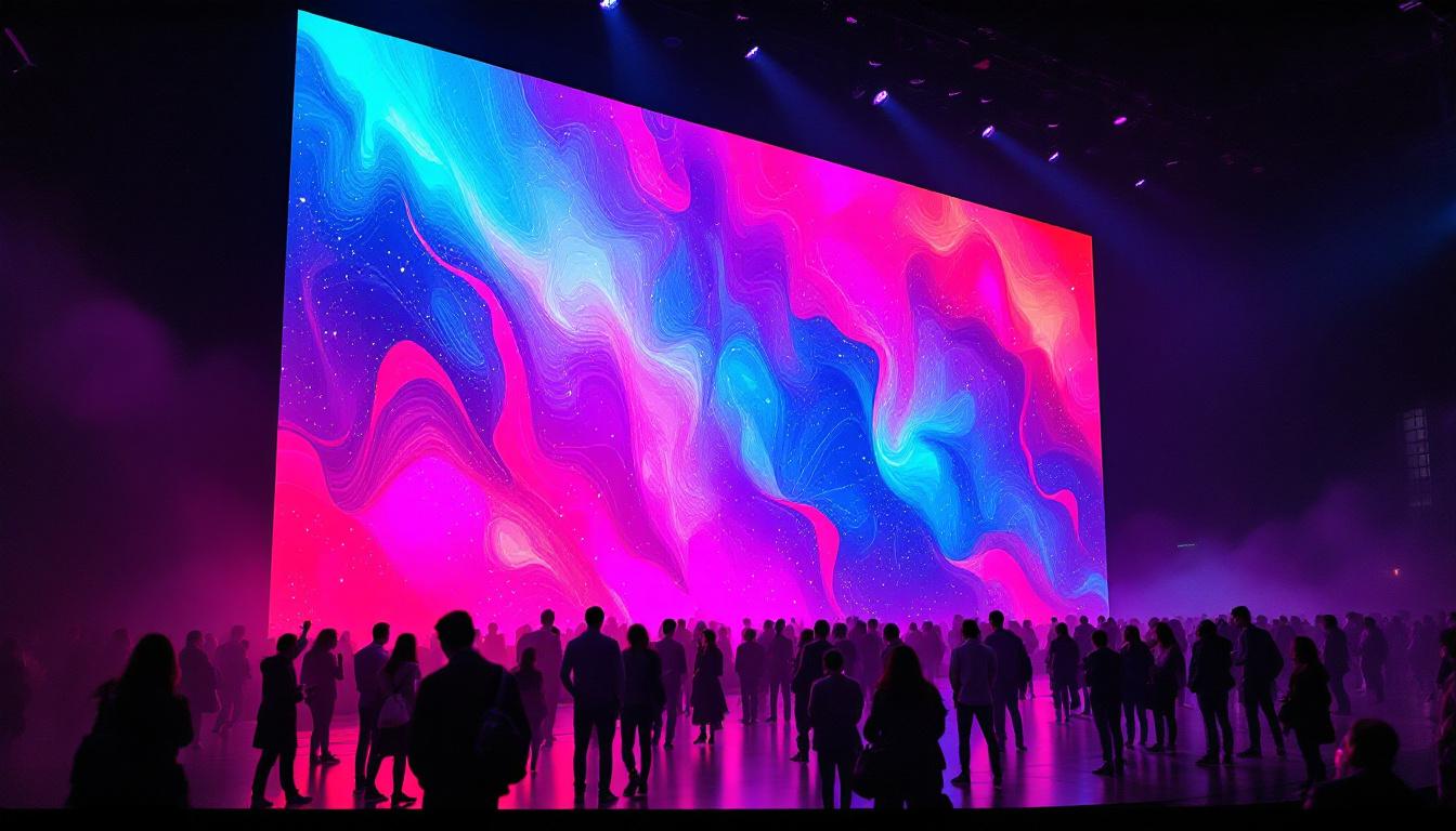 A photograph of capture a photograph of the world's biggest led screen in action