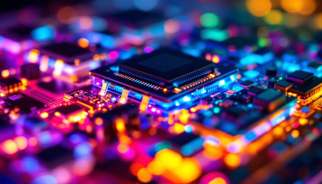 A photograph of a close-up shot of an lcd screen displaying vibrant colors and intricate details