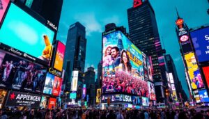 A photograph of capture a photograph of the vibrant led billboard in times square