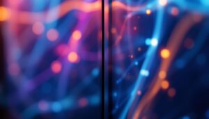 A photograph of a close-up of an led and lcd screen side by side