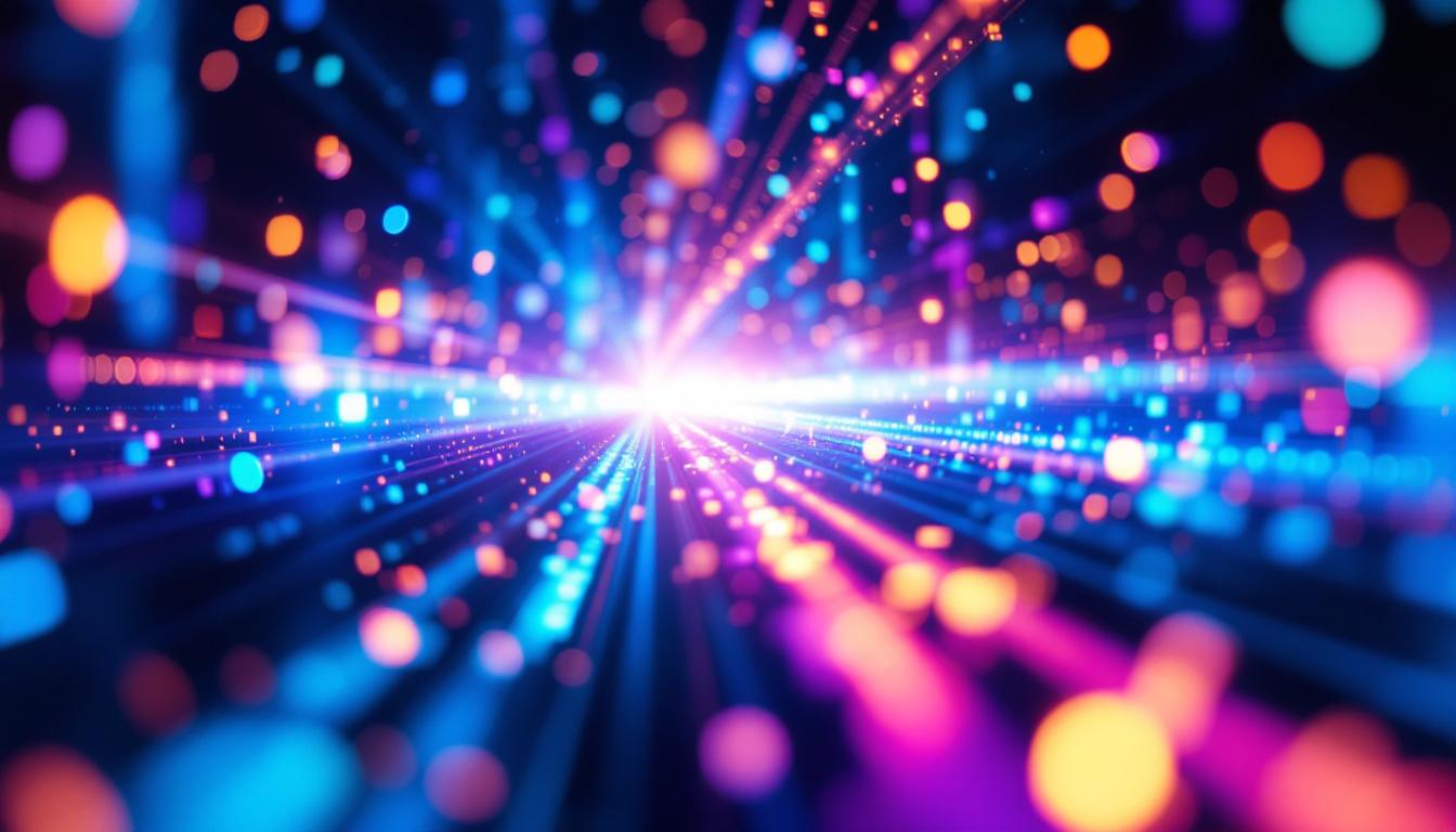 A photograph of a vibrant led display in action