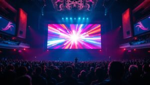 A photograph of capture a photograph of the world's biggest theatre screen