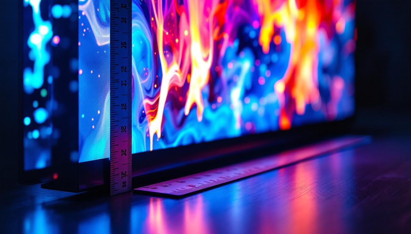 A photograph of a visually striking led display showcasing a vibrant image or video