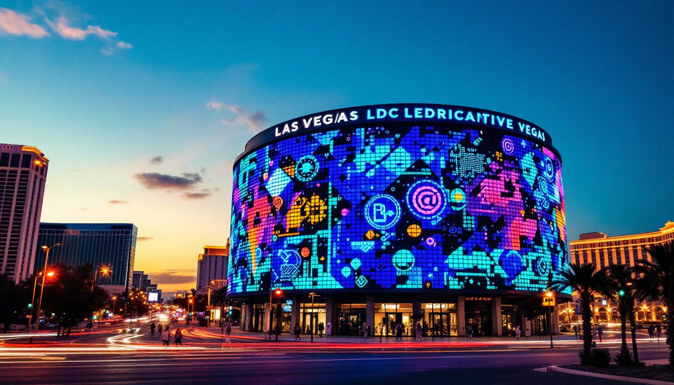 A photograph of capture a photograph of the iconic round building in las vegas