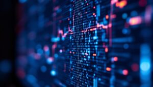 A photograph of a close-up shot of a monitor screen displaying distinct lines or artifacts