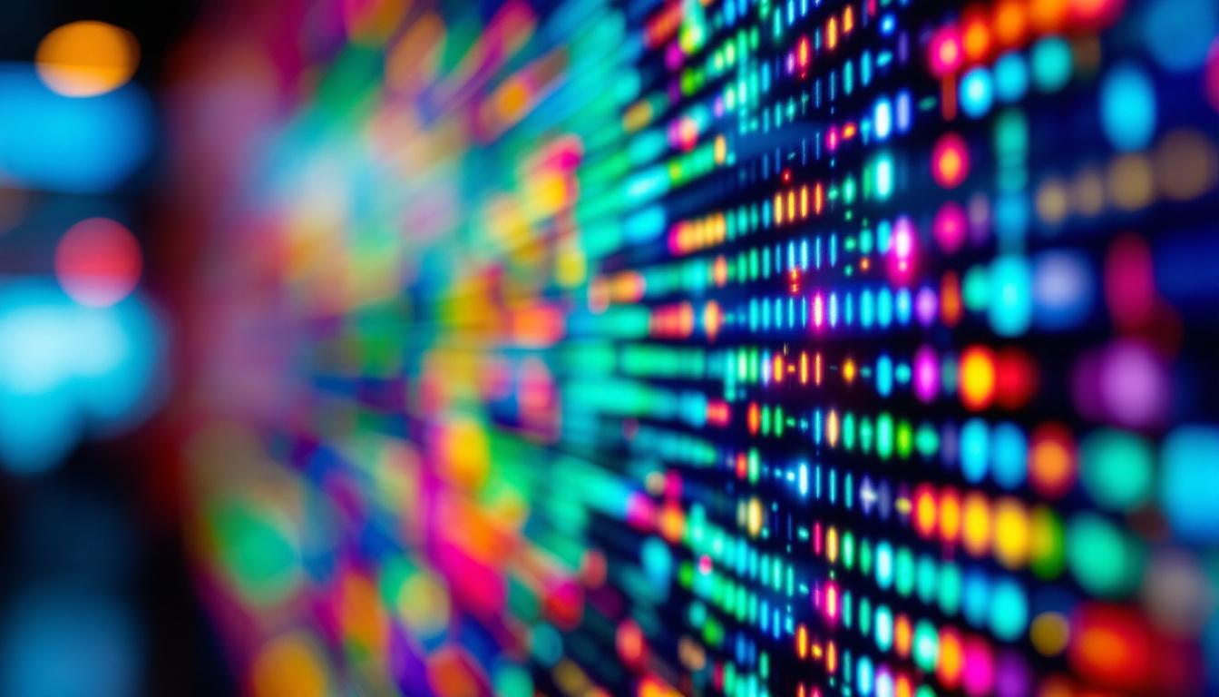 A photograph of a vibrant led display in action