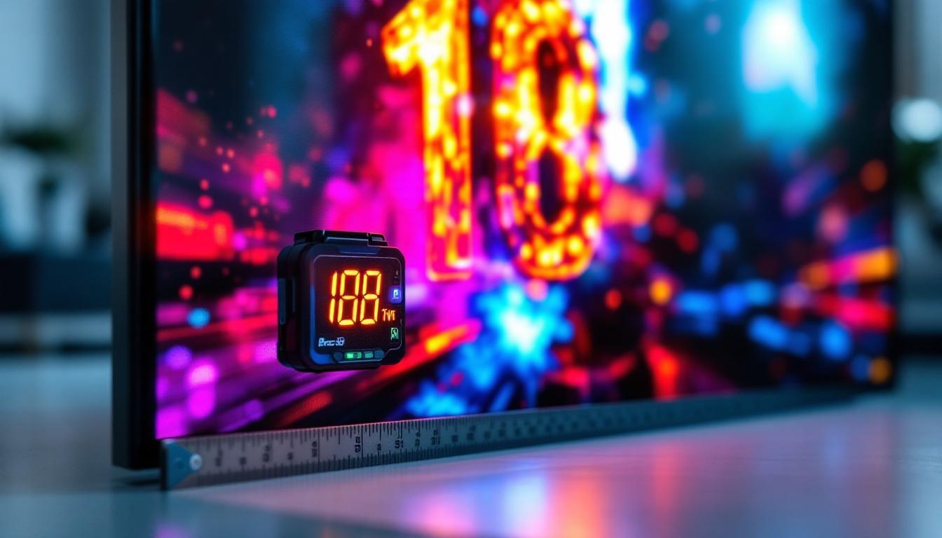 A photograph of a visually striking led display showing a vivid image or graphic