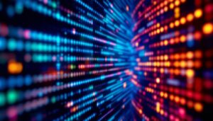 A photograph of a vibrant micro led screen in action