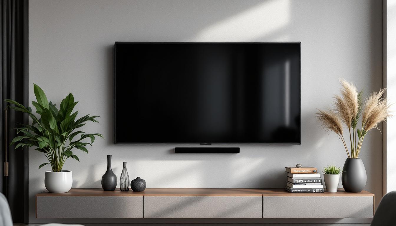A photograph of a well-mounted led tv on a wall