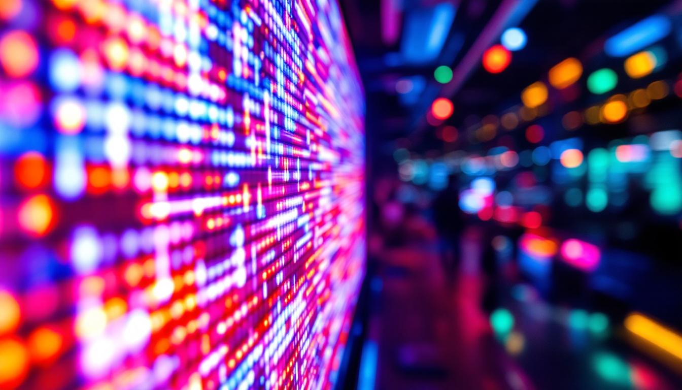 A photograph of capture a photograph of a close-up view of the 20 150 vision simulator's led display in action