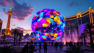 A photograph of capture a photograph of the sphere in las vegas
