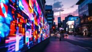 A photograph of capture a photograph of the vibrant led display in beaverton