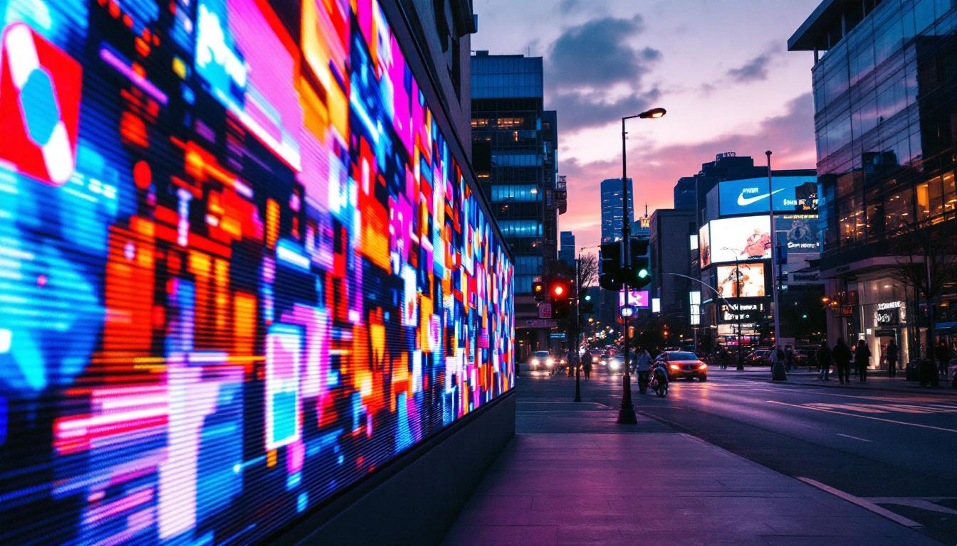 A photograph of capture a photograph of the vibrant led display in beaverton