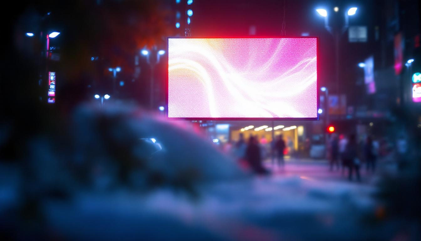A photograph of a vibrant led display in action