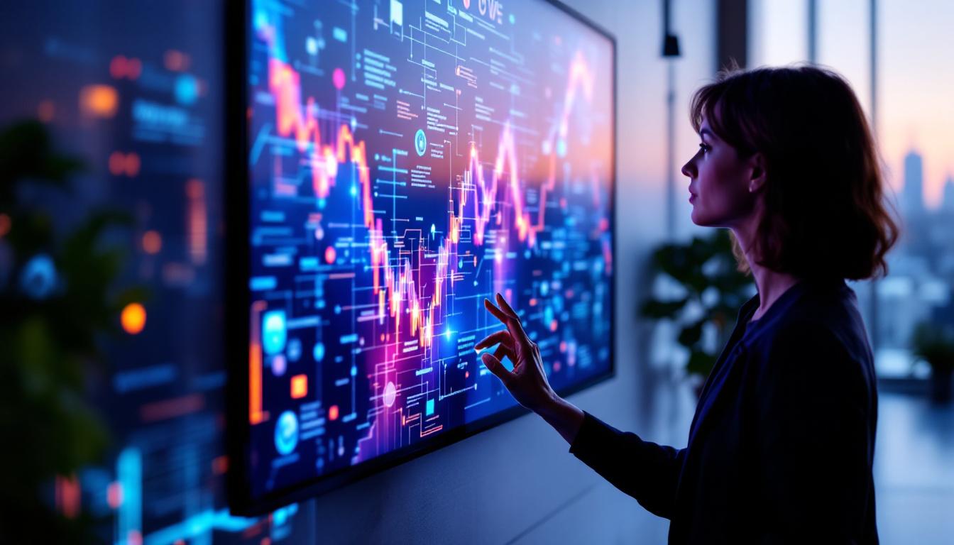 A photograph of a large touch screen computer in use