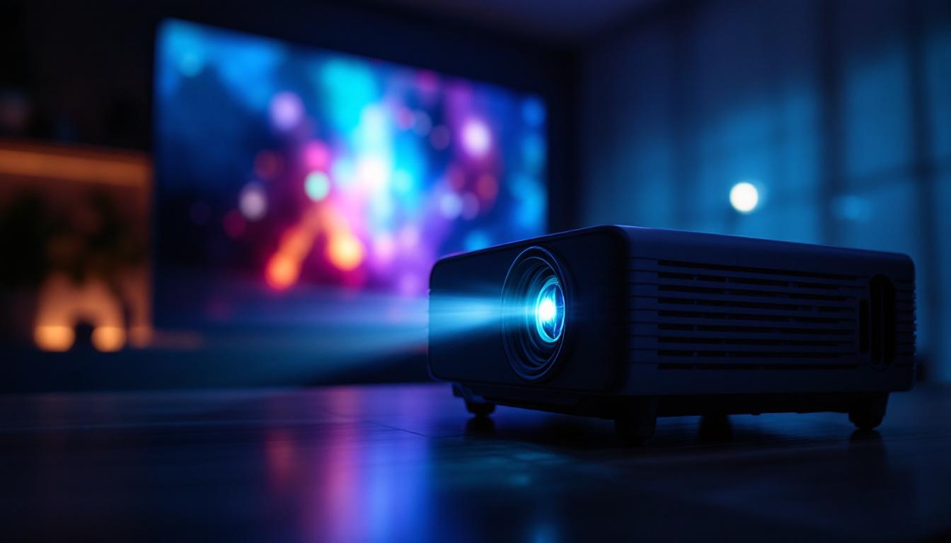 A photograph of a modern led projector in action