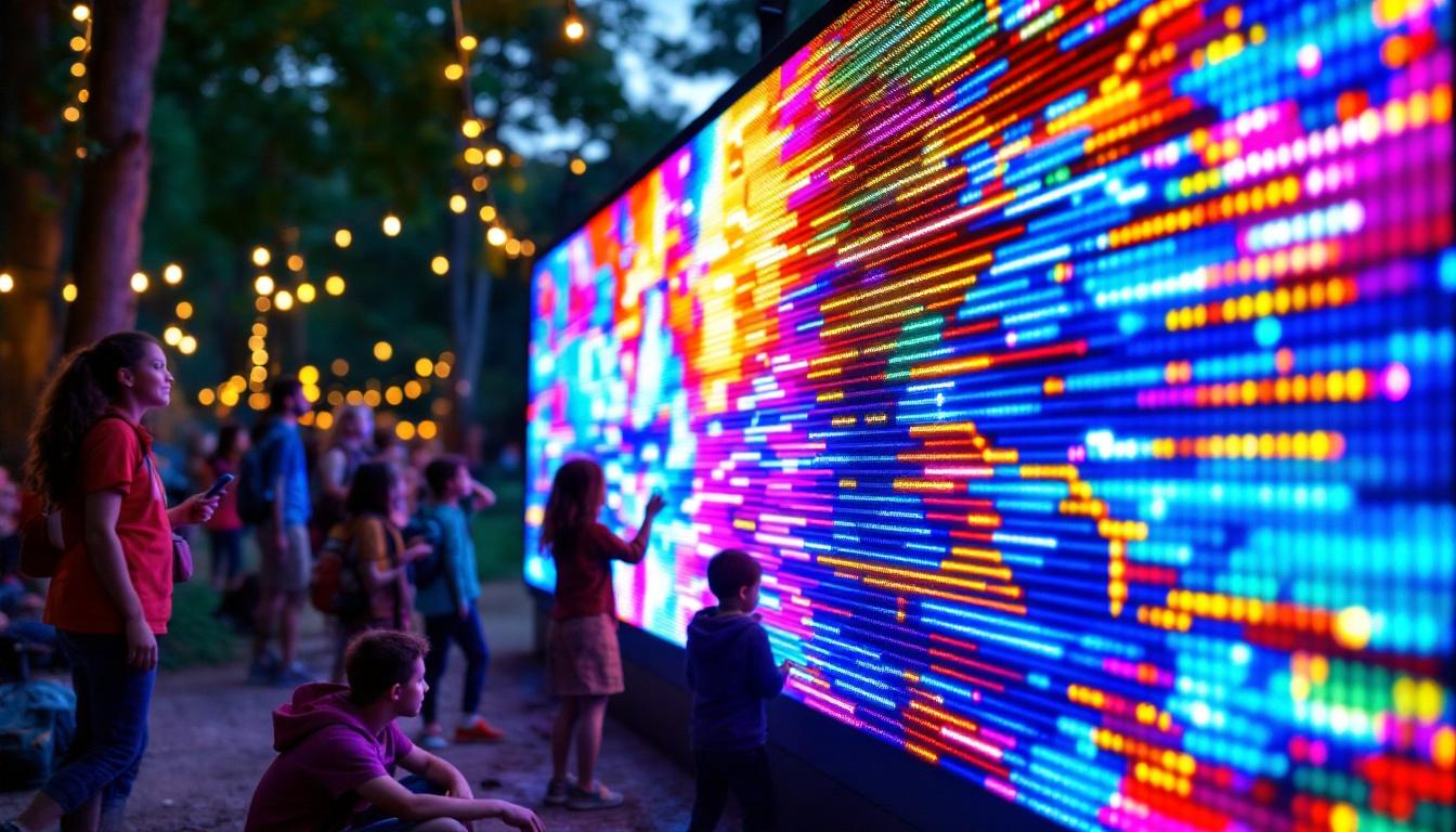 A photograph of capture a photograph of the vibrant led display at camp walter johnson