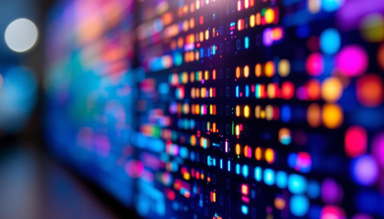 A photograph of a close-up of a high-resolution led display showcasing vibrant colors and intricate details