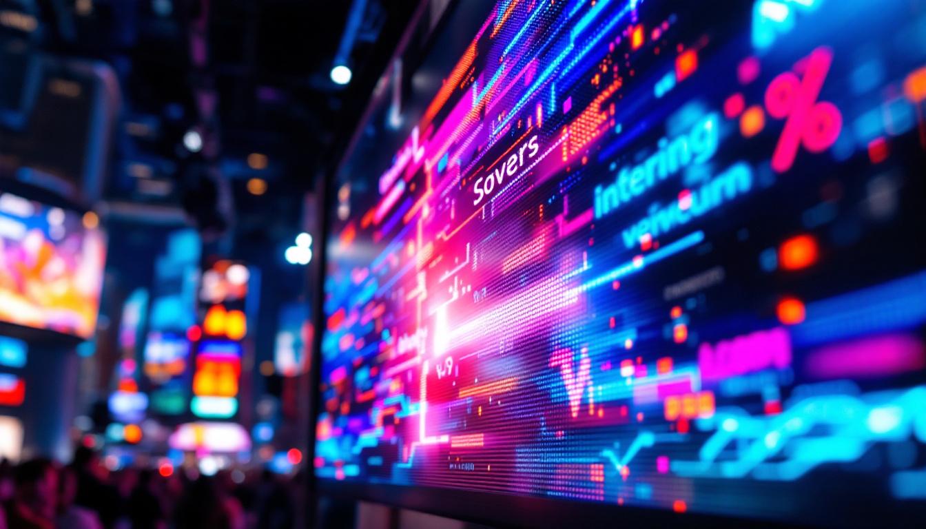 A photograph of a vibrant led display in action