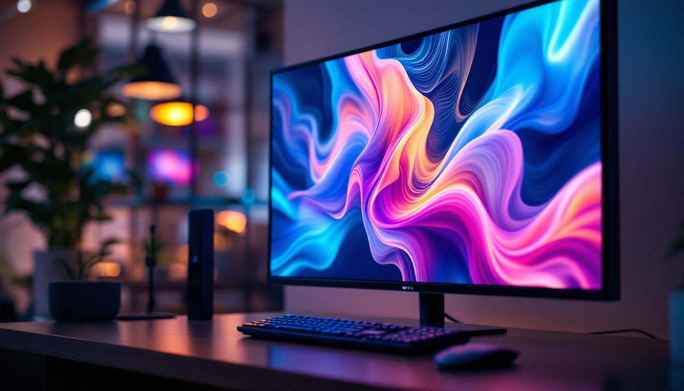 A photograph of a vibrant led display showcasing vivid colors and sharp images