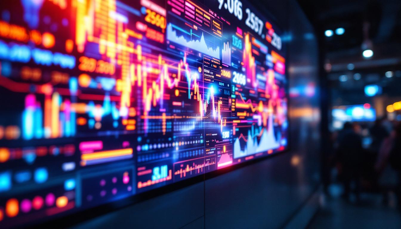 A photograph of a vibrant led display in action