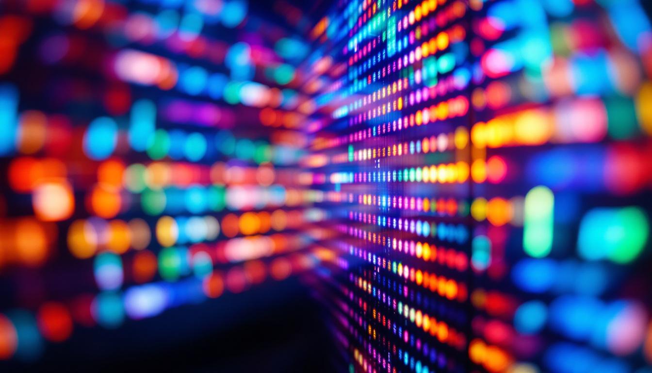 A photograph of a vibrant led display in action