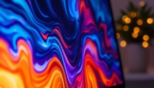 A photograph of a dell computer screen displaying a bright