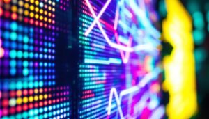 A photograph of a vibrant and dynamic clear led display in use