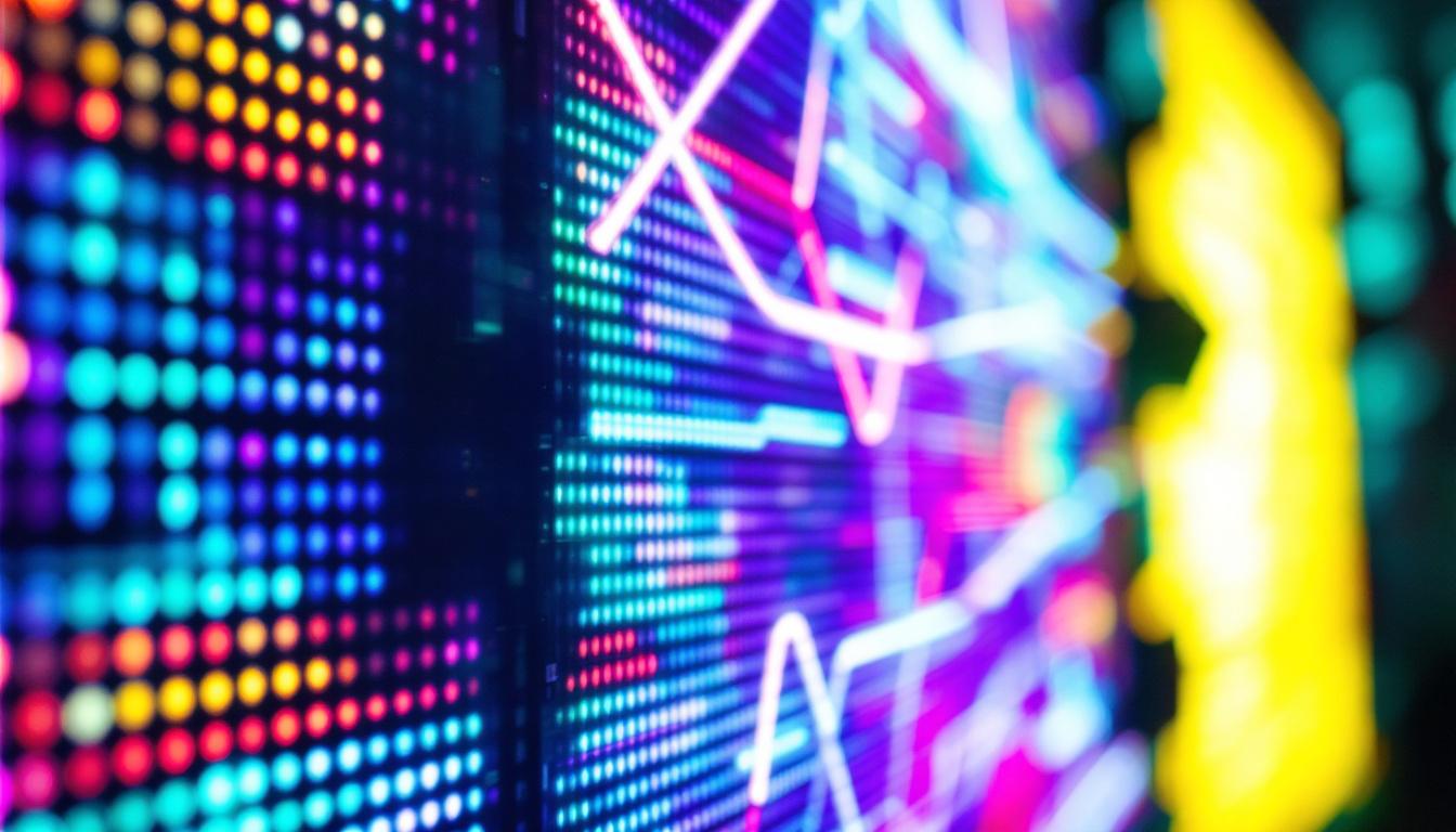 A photograph of a vibrant and dynamic clear led display in use