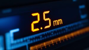 A photograph of a close-up of a digital led display showcasing measurements