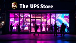 A photograph of capture a photograph of the led display at the ups store in hillsboro