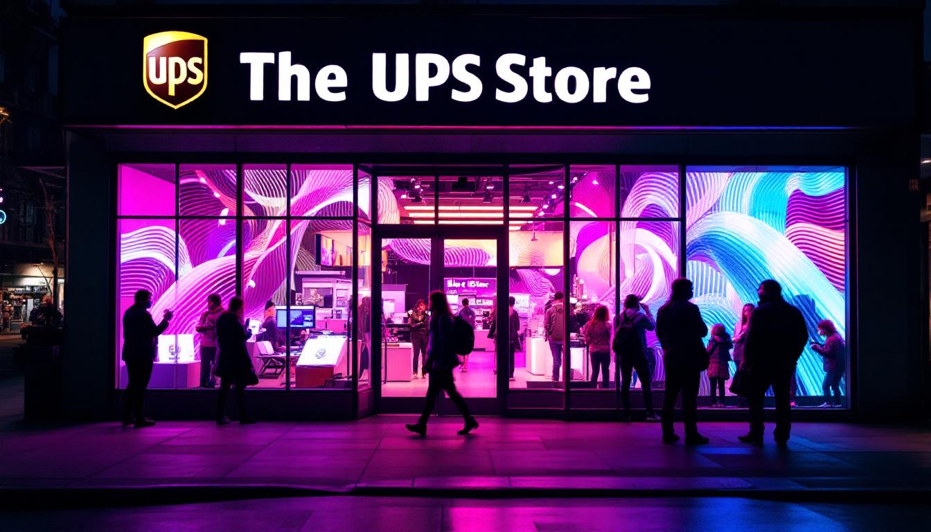 A photograph of capture a photograph of the led display at the ups store in hillsboro